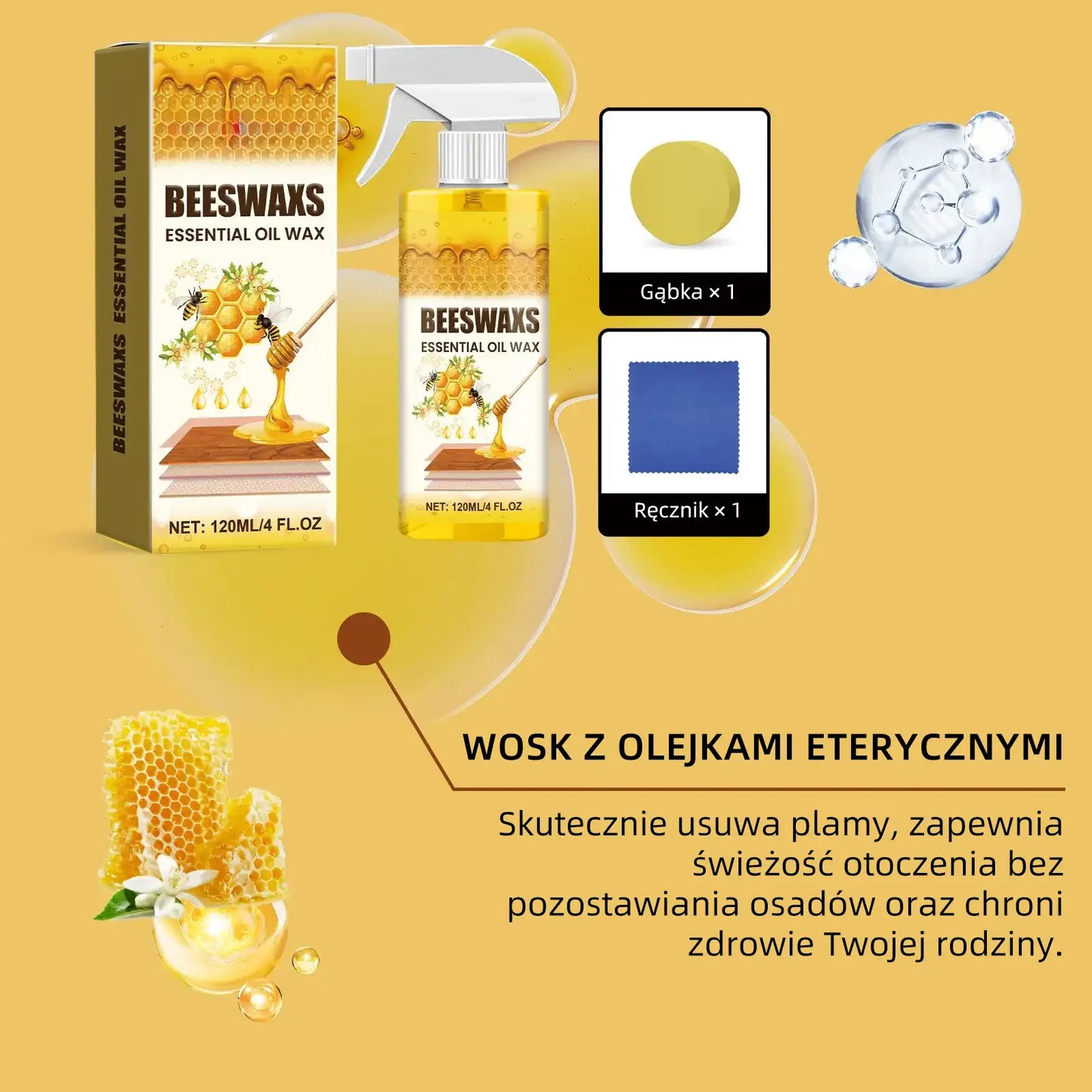 【Oficjalna Pielęgnacja Domu】✨ WoodGlow Pro · Naturalny wosk pszczeli do regeneracji 3w1 · Błyskawiczne usuwanie rys i tarcza antykurzowa do wszystkich powierzchni drewnianych — Nietłusta formuła roślinna, długotrwały połysk i ochrona w kilka sekund!