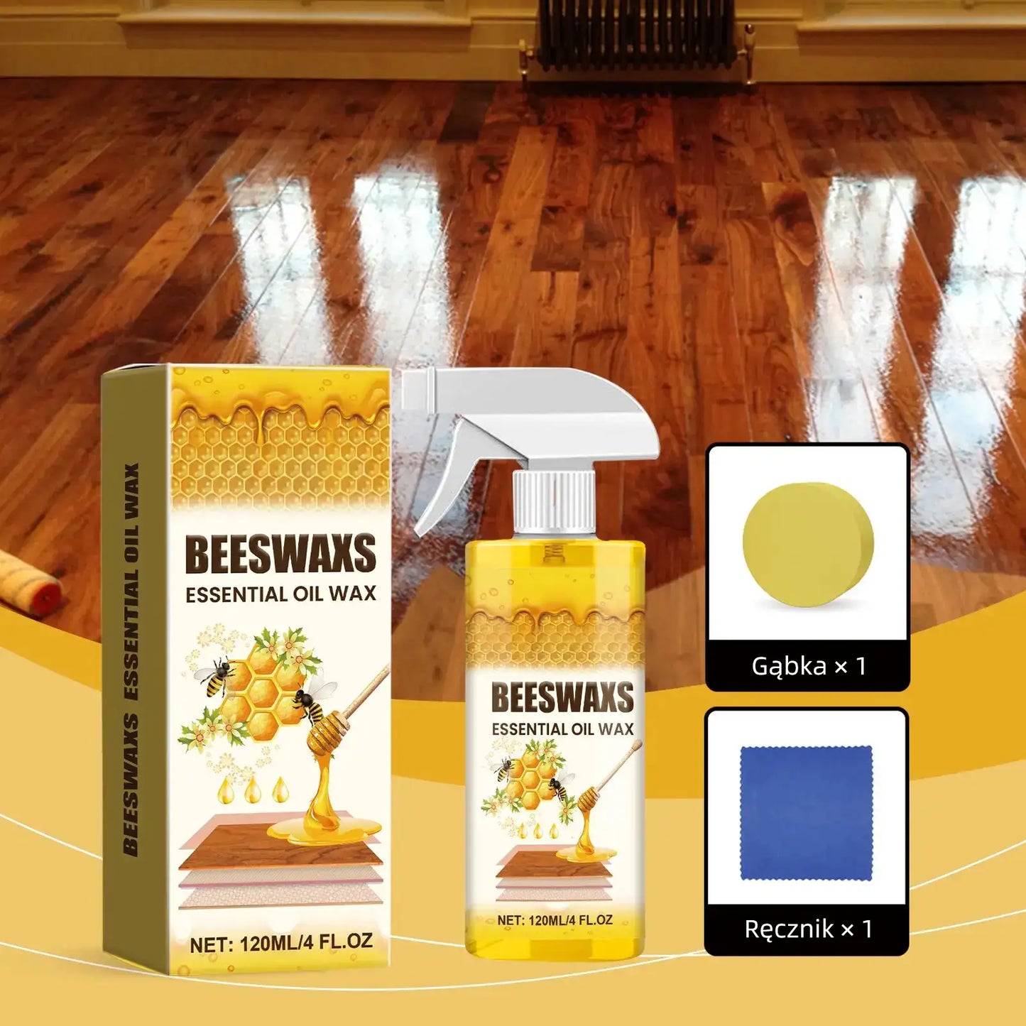 【Oficjalna Pielęgnacja Domu】✨ WoodGlow Pro · Naturalny wosk pszczeli do regeneracji 3w1 · Błyskawiczne usuwanie rys i tarcza antykurzowa do wszystkich powierzchni drewnianych — Nietłusta formuła roślinna, długotrwały połysk i ochrona w kilka sekund!