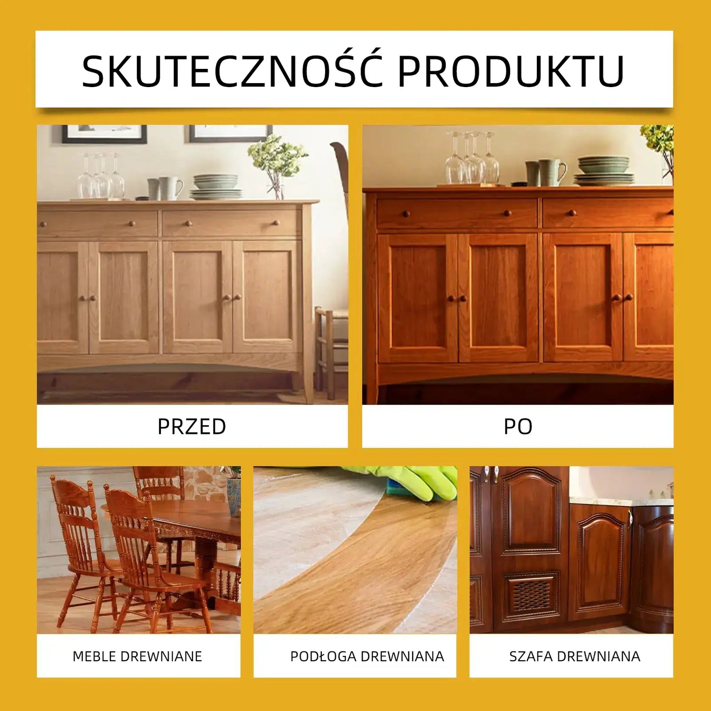 【Oficjalna Pielęgnacja Domu】✨ WoodGlow Pro · Naturalny wosk pszczeli do regeneracji 3w1 · Błyskawiczne usuwanie rys i tarcza antykurzowa do wszystkich powierzchni drewnianych — Nietłusta formuła roślinna, długotrwały połysk i ochrona w kilka sekund!
