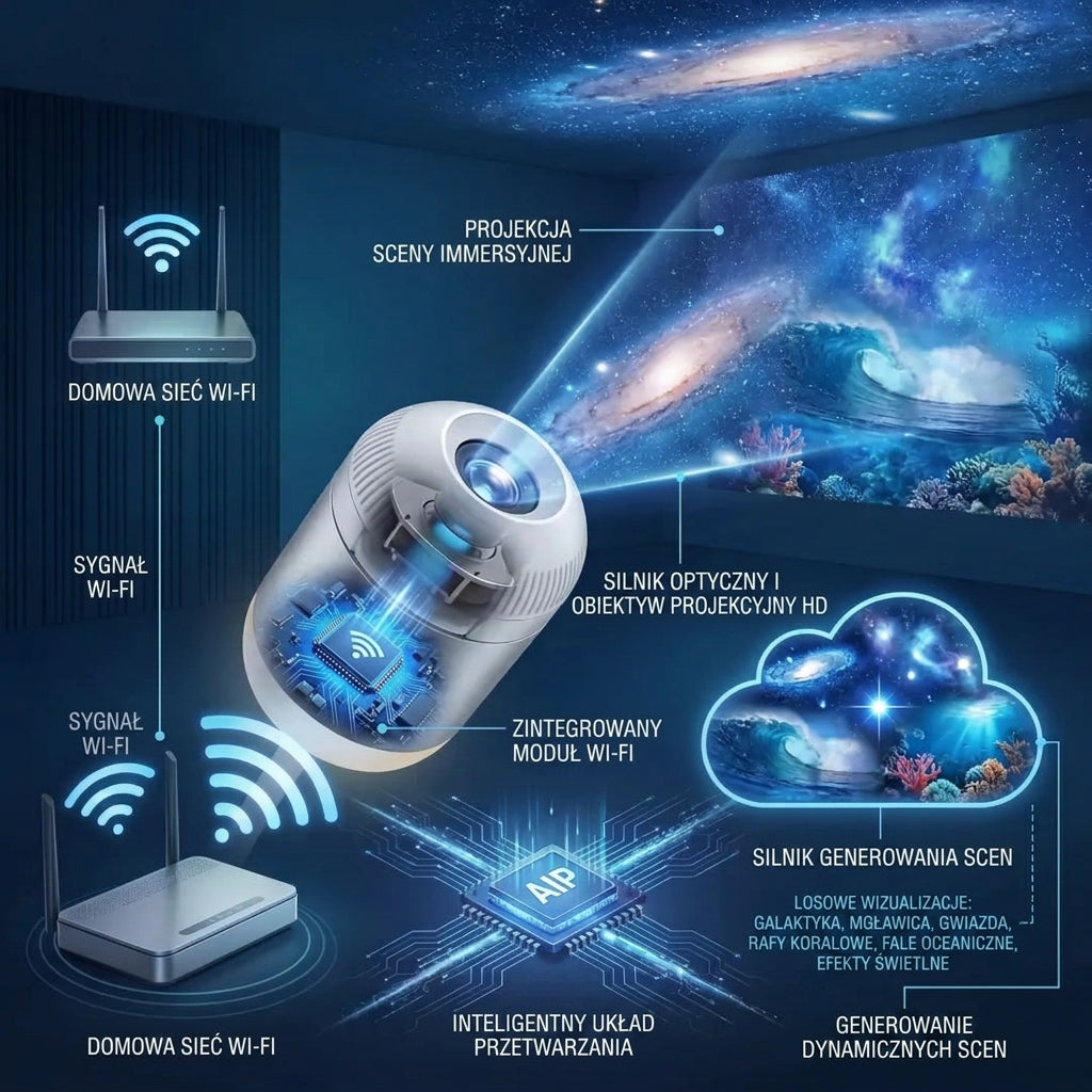 🌌 🧸 Projektor lampek nocnych Comauo® — Inteligentne, dynamiczne światło 5D do sypialni i pokoju dziecięcego